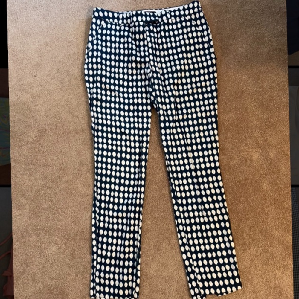 Blue and white capris
